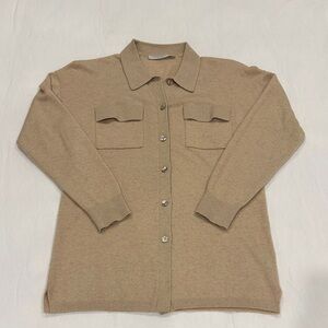 Simons beige Button-Up cashmere/wool Cardigan